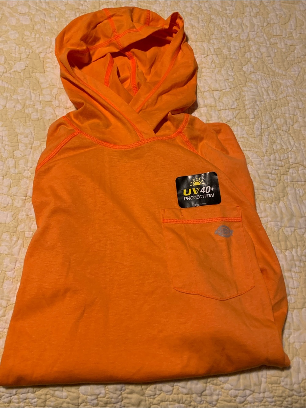 Dickies Men's Orange UV40+ Long Sleeve Pocket Shirt
